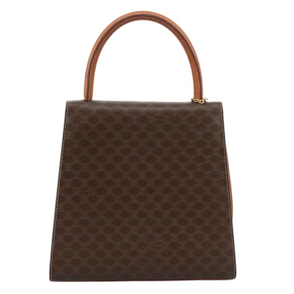 CELINE Macadam Canvas Hand Bag Pvc Leather Brown - Picture 3 of 12